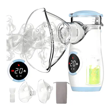 USB Rechargeable Handheld Mesh Nebulizer, Travel Size Quiet Breath Device for Adults & Children with Auto-Cleaning, Whisper-Quiet Operation, LED Interface & USB-C Charging (Personal Care Appliance)
