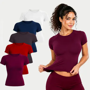 DEEFY Impact Short Sleeve Top  Fitness Impact Gymwear Tanks Women Workout Sportswear Activewear