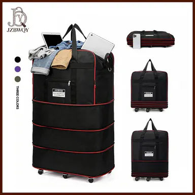 JZBWQY Wheeled Duffle Bag, 100L Convertible Nylon Luggage, Lightweight Expandable & Foldable Travel Bag for Moving, Boarding Luggage Bag