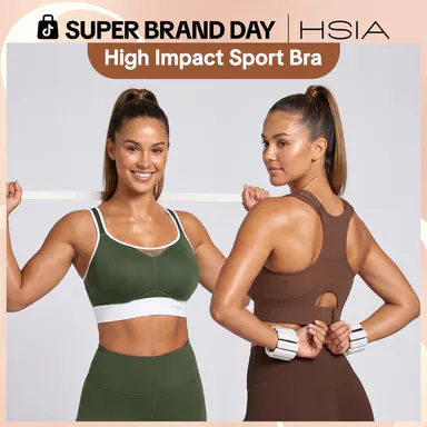 HSIA FlexCore Plus Size High Impact Wireless Fixed Molded Cups Full Coverage High Support Sports Bras for Women Racerback Workout Bra Breathable Advanced Moisture Wicking Fabric Mesh Back Bra Adjustable Padded Straps Gym Running Bra For Big Bust Women