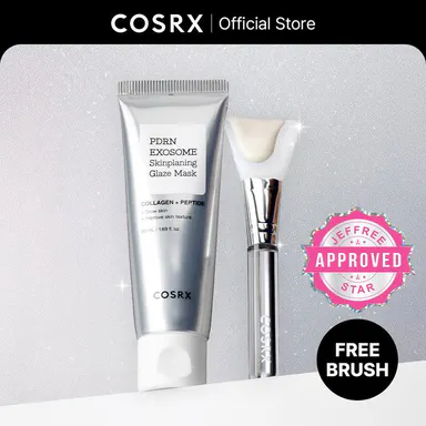 [COSRX Official] PDRN-Exosomes Skinplaning Glaze Mask (50ml) with Silicone Brush, Unisex Intensive Collagen Peel Face Mask for Smooth Repair, Plump Skin, Brighter Skin, Moisture Boost, Night Routine Skincare