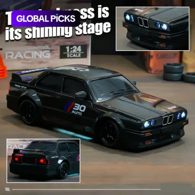 1:24 Scale Remote Control Drift Car - 2.4GHz 4WD RC Drift Car with LED Lights & Tires - Remote Control Racing Car, Perfect Birthday Gift for Kids #GLOBAL PICKS
