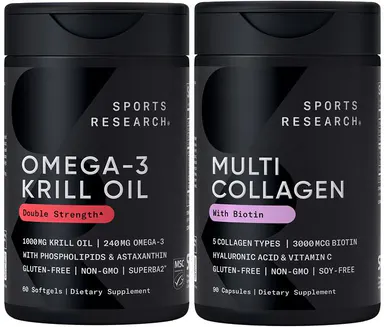 NEW Skin & Joint Bundle - Featuring Multi Collagen Peptides w/Biotin + Omega-3 Krill Oil