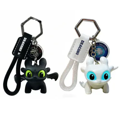 DIYCOM How to Train Your Dragon Night Fury Glow-in-Dark Mini Dragon Cute Keychain - Men's Accessories with Moving Wings, Whimsical Bag Charm, Car Ornament Pendant, Boyfriend Birthday Gift, Gifts for Boyfriend, Mens Gifts summerwins
