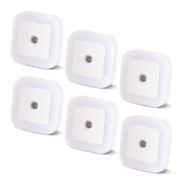 LED Night Lights Plug into Wall 6-Pack, Plug in Night Light, Dusk to Dawn Nightlight Led Night Lights for Bedroom, Bathroom, Hallway Warm White