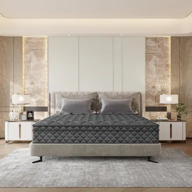 Queen Size Mattress 12″14″ Hybrid Mattress Gray Medium Firm T/F/Q/K Size Back Pain Relief Individual Pocket Spring Breathable Skin-friendly In A Box mattresses Cool Breathable Dorm Essentials All Mattress Sizes Boxed Mattress sohochic