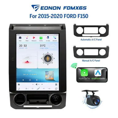 EONON 12.1 inch IPS Touch Screen Car Stereo for 2015-2020 Ford F-150, Android 13 Head Unit with Wired/Wireless CarPlay, Android Auto, Backup Camera, Dual Bluetooth 5.0, DTS Surround Sound, GPS, Sub, SWC, 4GB+64GB - FDMX6S, Car Video Pla