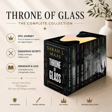 Throne of Glass Complete English Softcover Series - BookTok Viral Fantasy Romance Gift-Ready Boxed Set, Sarah J. Maas Collection for Enthusiasts, Complete Series