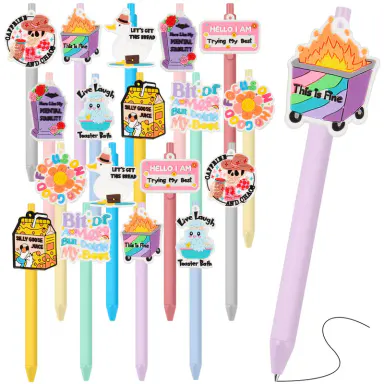 [Labor Day Sale] 18/36 Pcs Funny Work Pens Dumpster Fire Pens for Teacher Employee Appreciation Gift Back to School Gift Thank You Gift for Teacher Colleagues Nurse Creative Stationery Office School Supplies