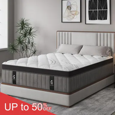12\"14\" Gel Memory Foam Hybrid Pocket Spring Mattress Euro Top Medium Firm for Back & Lumbar Support Individual Pocket Spring for Motion Isolation Pressure Relief Twin Full King Queen Mattress sohochic