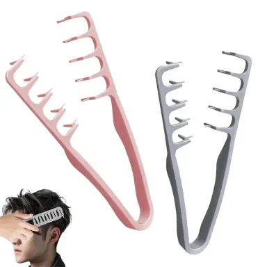 2-Pack Texturizing Combs for Textured Hair, Instant Root Lift & Volume for Men & Women, Durable ABS Plastic Grooming Comb (Gray & Pink), Hair Care Comb