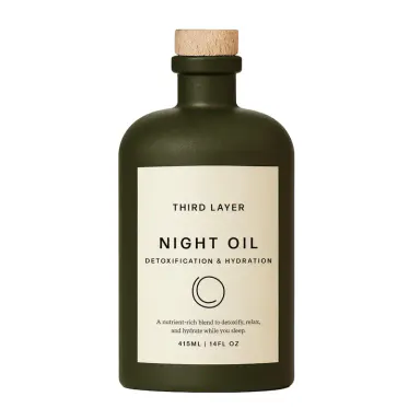 Third Layer Night Oil – 100% Organic Cold-Pressed, Hexane-Free, Extra Virgin Castor Oil with Magnesium & Frankincense, Body Serum for Skin Hydration & Evening Self-Care (14 fl oz) Nourishing Oil Organic Golden Oil