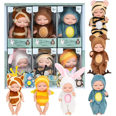 6 Piece Fairy Princess Doll Set 4.3 Inch Lifelike Newborn Baby Dolls Companion Play Toy Role Play Accessory Exquisite Fashion Doll With Premium Gift Packaging For Girls