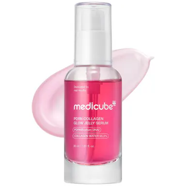[medicube] PDRN Pink Collagen Glow Jelly Serum | Lightweight Water-Jelly For Plump & Supple Skin | Radiance & Elasticity Care with PDRN, Collagen, Niacinamide | Korean Skin Care 1.01 fl.oz