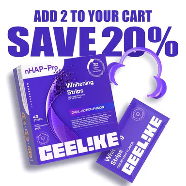 【CEELIKE】 Purple Teeth Whitening Strips, Daily Brightening, with Free Cheek Retractor - 7/21 Sessions - Nano-Hydroxyapatite for Dental Enamel Care, Bioactive Enamel-Safe, Peroxide-Free, Non-Sensitive