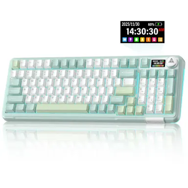 Solakaka A99 Pro Creamy Mechanical Gaming Keyboard - Hot-Swappable Customizable Switches, LCD Screen, Control Knob, Tri-Mode BT/2.4G/USB-C, Rechargeable, ARGB, Productivity Tool for Computers, Creamy Keyboard, Gaming Keyboards