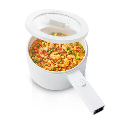 Olayks Multifunctional Electric Hot Pot - 1.5L Ceramic Glaze Non-Stick Single Pot, Dual Power Control, Portable for Dorms Students Busy Individuals (Soup, Ramen, Fried Rice) Kitchen Appliance