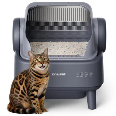 Oneisall Automatic Self-Cleaning Cat Litter Box |  11L Large Waste Drawer, 14 Days Scoop-Free, Easy to clean, Easy to disassemble, Weight & Safety Sensors, Ultra-Quiet, Leak-Proof, Large Open Top,For Medium Cats & Kittens Summervibes  backtoschool