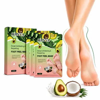 OANVA Foot Peeling Mask - Intensive Foot Care Repairing & Moisturizing Beauty Product for Adults, Exfoliates Dry Dead Skin, Removes Calluses, Repairs Cracked Heels with Avocado & Coconut Oil