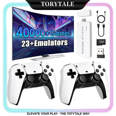 Portable 2026 Retro Arcade Game Stick - Plug & Play TV Gaming Console with Built-in Classic Games, 23 Emulators, HDMI Output, Dual 2.4G Wireless Controllers, USB Cable, Vintage Gadgets for Guys Gifts, Perfect Gift for Family, Kids