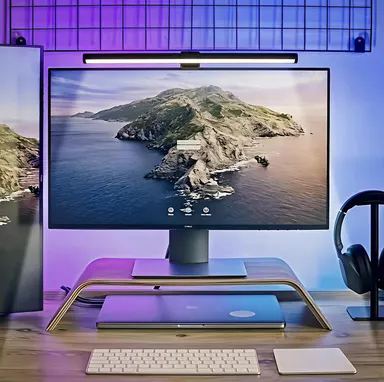 Adjustable RGBW LED Dual-Sided Monitor Lamp with Ergonomic Touch Control, USB Power, Eye Strain Relief, PC Accessory, Home Decor Items, Unique Room Decor for Home Office Desk Gamer Supplies