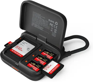 PGYTECH CreateMate Mini SD Card Reader Case for Pocket 4, High-Speed 2-in-1 UHS-II SD/Micro SD Card Reader with Storage Portable, Dual-Slot Transfer/USB 3.1/Type-C for Content Creators/Drone tiktokshopbacktoschool