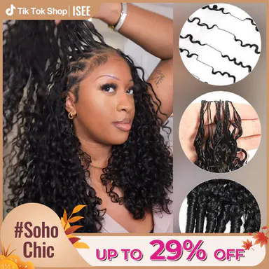 【Price Dropped】ISEE HAIR Human Hair Crochet Hair Extensions – Miracle Knots Pre-Separated Crochet Braids, Knotless Boho Braids, Mermaid Braids, Goddess Braids, Burmese Curly, Kinky Curly, Water Wave#SoHoChic #TikTokShopBackToSchool