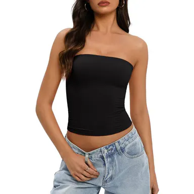 Tournesol Women Sexy Tube Top Summer Going Out Double Lined Basic Tank Top 017