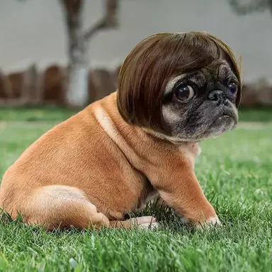 Dog Short Hair Wig Headband - Cute and Playful Pet Hair Accessory, Fun Accent, Fun and Adorable Appearance, All-Seasons Gift for Valentine's Day, Halloween, Cute Hair Accessories, Playful Look