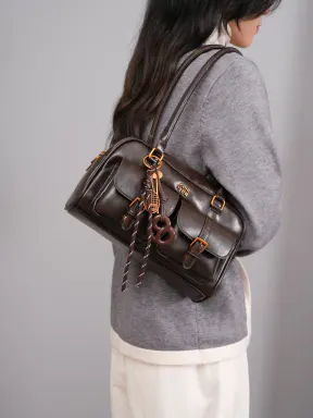 The New Wave Of Bread Knot Pendant Multi-Pocket Pillow Bag, Fashion Meilad Color Armpit Bag, Highly Attractive Retro Simplicity Senior Texture Women's Shoulder Bag, Daily Versatile Suitable For Commuting To Shop Shopping