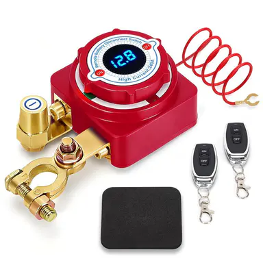GJANSH Remote Battery Disconnect Switch 12V 240A, Upgrade Battery Kill Switch for car 12V 240A, with Led Voltage Display, Prevent Battery Drain, Remote Battery Kill Switch for Car, Truck, RV,SnapFixMate
