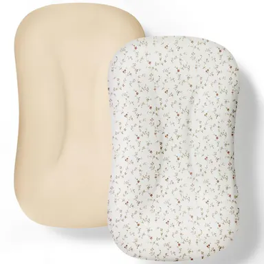 KEST NEST Baby Mat Covers 2 Pack,Silky Soft Newborn Cushion Cover, Breathable Mat Slipcover for Baby Play Mat, Fits Most Mat, 33.9\"×24\", Multiple Colors,Machine Washable and Shrink-Resistant