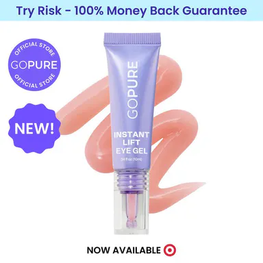 NEW! GOPURE Instant Lift Eye Gel - For the look of Puffiness & Bags, Wrinkles, Fine Lines and Dark Circles, Anti Aging Skin Care for Men & Women with Collagen Targeting Biotech Under Eye Brightener