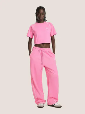 Aelfric Eden Cloud Cropped Sweat Set Cropped Tee & Sweatpants Set Soft Breathable Casual Streetwear Set Baggy Womenswear