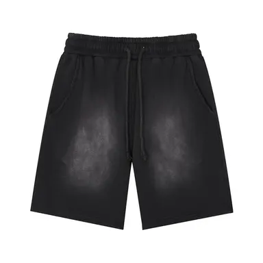 Inflation Men's Retro Streetwear Cotton Shorts - 360g Heavyweight Washed Breathable Cotton, Oversize Loose-Fit, Mid-Waist, Ombre Wash, Casual Streetwear Clothing with Retro Street Vibe