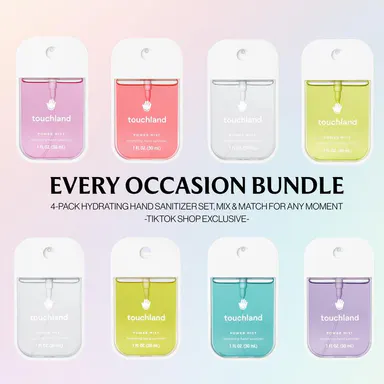 Touchland Every Occasion Bundle, 4-Pack Hydrating Hand Sanitizer Collection, Mix & Match for Any Moment