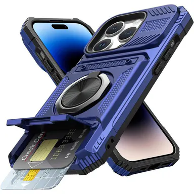 Magnetic Phone Cases for iPhone 18 Pro Max17 Pro Max 16 15 14 13 12 11 Pro Max Plus - 2-Card Holder 360° Magnetic Rotatable Ring Stand Kickstand,Military Grade Protection Heavy Duty Shockproof Protection Accessories for Devices Case for iphone 17 Pro Max