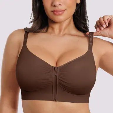 SHAPELLX Bare Essentials Skin Flow Front-Zipper Wireless Bra