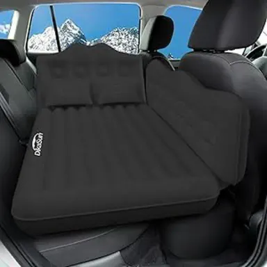 DikaSun Car Sleeping Bed, Waterproof Thick Flocking PVC Portable Airbed for SUVs, Shock-Absorbent Travel Accessories with Fast Inflate Pump & 2 Pillows, Works for Camping & Road Trips, Fast Car Inflate, Outdoorgear