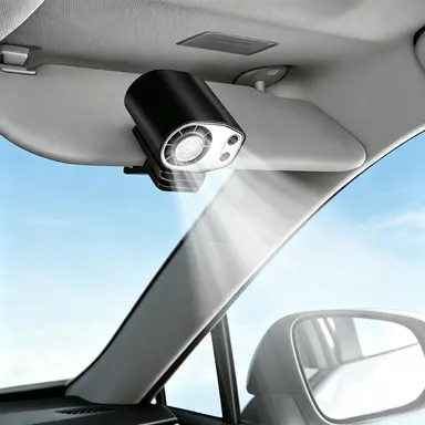 JOYTUTUS Semiconductor Cooling Clip-On Fan - Portable Fan, Car Vehicle Accessories, 360° Rotatable, 100-Speed Adjustable, USB Rechargeable, 3000mAh Battery, LED Display, Cool Tech Gadget