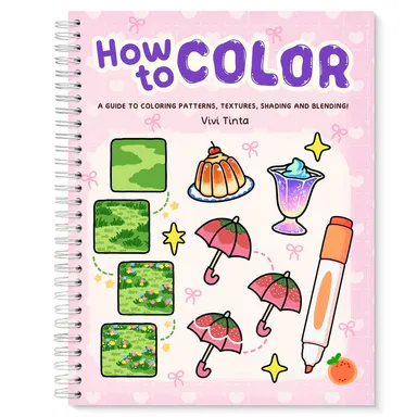 VIVI TINTA Adult Creative Coloring Gift Book - Visual-Led Step-by-Step Guide with Patterns, Textures, Shading, Blending, Flowers, Sweet Treats, Sparkles, Fur, Coloring Pages & Practice Space for Visual Learning (Office Stationery Art Supplies)