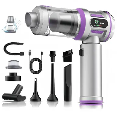 Cordless Handheld High Power Vacuum Cleaner, 25kPa Suction Brushless Motor, 2-in-1 Blow & Suction Mode, Portable Mini with LED Indicator, Type-C Charge, Car Accessories for Car & Home Pet Hair Cleanup, Father’s Day Gifts