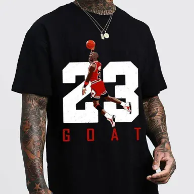 Number 23 Jumpman Tribute T-Shirt – Clean Retro Basketball Tee with Iconic Dunk Pose and Bold Typography for Hoopers & Fans graphic tees men funny shirts,t-shirt   good graphic tees Cotton Menswear