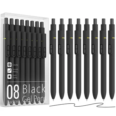 8Pcs Black Gel Pens 0.7mm Medium Point Smooth Writing Quick Drying Retractable Pens for Men Women Morandi 8Pcs summerwins Gel Ink Pens Ball Pen
