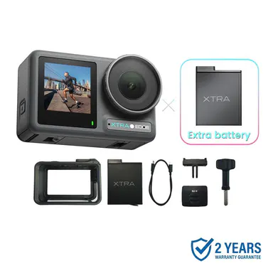 Xtra Edge Action Camera, 1/1.3\" Sensor & 4K Cinematic Video, Hyper Stabilization, Waterproof Camera to 52 Ft, 3-Hour Battery, Universal Quick Mount, Vlogging Camera for Adventure Photography