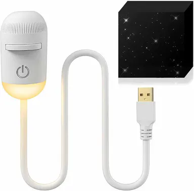 2-in-1 Galaxy Projector Night Light, USB Interface, Dual-Mode Starry Sky Projection/Warm Light Night Light, Adjustable Focus and Brightness with 3 Sliding Projection Films for Bedroom