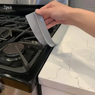 2pcs Silicone Kitchen Stove Gap Covers, Heat-Resistant & Waterproof, Seals Gap Between Stove and Countertop