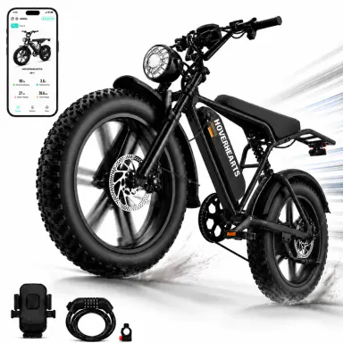 1500W Peak Electric Bike for Adults, 48V 15Ah Battery 65 Miles Range, 28MPH Fat Tire Ebike, Full Suspension All Terrain E Bike, 500lbs Load, UL2849, Including Bike Lock, Phone Holder