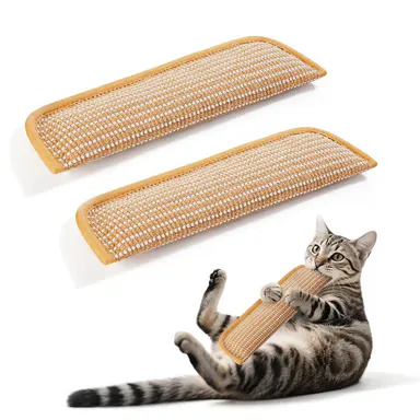 Potaroma 2-Pack Woven Texture Natural Sisal Cat Kicking Toys - Cozy Pillow Scratching Kickers, Long-Lasting Indoor Interactive Chew Toys for Stress Reduction, Dental Care & Scratch Cleaning, Reduces Stress,back to school