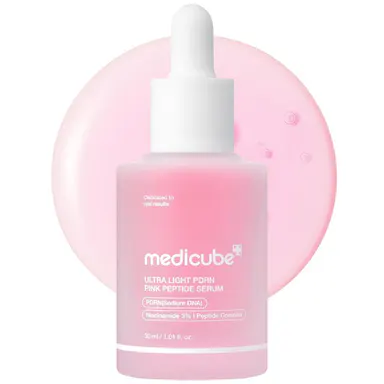 [medicube] Ultra Light PDRN Pink Peptide Serum | Lightweight Hydrating Serum with Salmon PDRN & Hyaluronic Acid | Fast-Absorbing Glow Care for Skin Clarity | K-Beauty, Korean Skincare (30ml / 1.01 fl. oz.) (110ml / 3.72 oz)